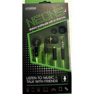 Sentry Neons Noise Isolation Earbuds with In Line Mic Stereo Sound